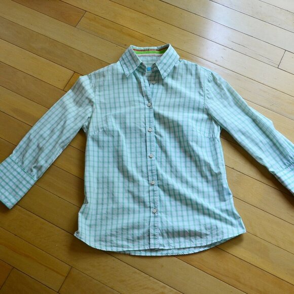 J. MCLAUGHLIN 100% Cotton Checker Shirt Blouse Top Size 4 - Picture 1 of 11